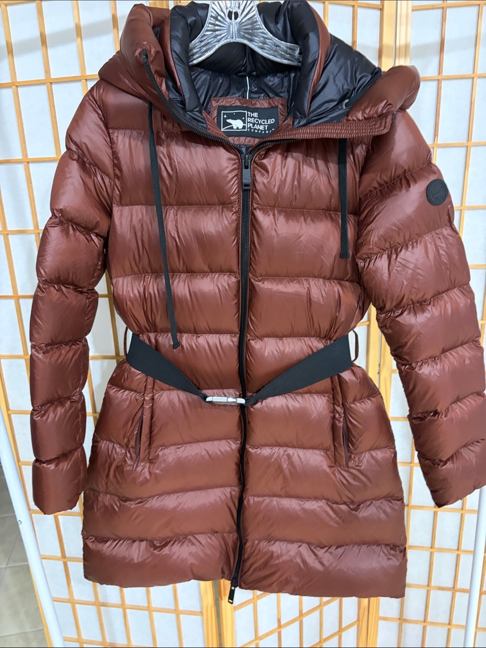 Women's Rust Brown Quilted Puffer Coat
